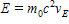 Special relativity states the relationship between energy and mass as   .