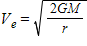 What is the escape velocity from the Moon for a lunar landing module sitting on the Moon's surface? Hints:   ; The mass of the Moon is 7.2 × 10<sup>22</sup> kg; its radius is 1738 km; G = 6.67  10<sup>-11</sup> m<sup>3</sup>/s<sup>2</sup>/kg A)  2.3 m/s B)  23 m/s C)  2.3 km/s D)  11 km/s E)  23 km/s