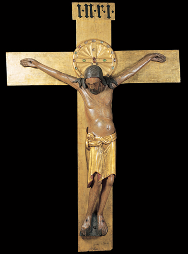 ​   What is the name of this example of the Ottonian revival of large-scale sculpture? A)  Bernward Crucifix B)  Gero Crucifix C)  Charlemagne Crucifix D)  Otto III Crucifix