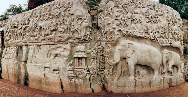 <strong> What was added to the central part of this relief to bring the story to life?</strong> A) Candles B) Water C) Ribbons D) Metal hooks