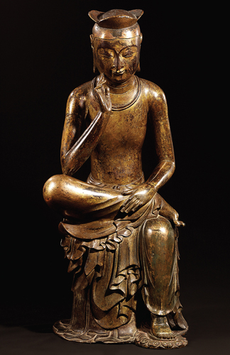 <strong> This meditating Bodhisattva was made at the time of the introduction of Buddhism to which country?</strong> A) Japan B) Cambodia C) Indonesia D) Korea