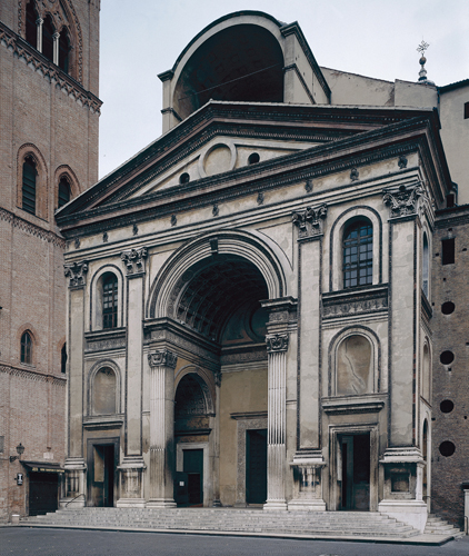 <strong> What city is home to Sant'Andrea and its facade designed by Alberti?</strong> A) Rimini B) Florence C) Urbino D) Mantua
