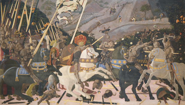 <strong> Paolo Uccello's Battle of San Romano combines an interest in linear perspective with which style?</strong> A) Netherlandish B) International Gothic C) Romanesque D) Early Christian