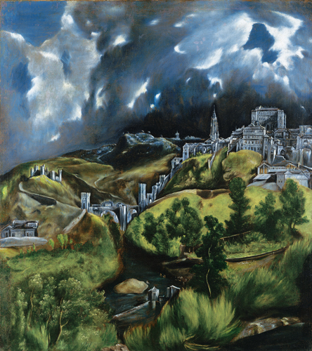 <strong> Which Spanish city has El Greco depicted in this painting?</strong> A) Madrid B) Granada C) Toledo D) Barcelona