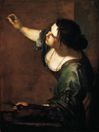 <strong> In her depiction of the figure La Pittura , Artemesia Gentileschi took the iconography and attributes of the image from which contemporary handbook?</strong> A) Leon Battista Alberti, De Pictura B) Cesare Ripa, Iconologia C) Vicente Carducho, Diálogos de la Pintura D) Cennino Cennini, Il Libro dell'Arte