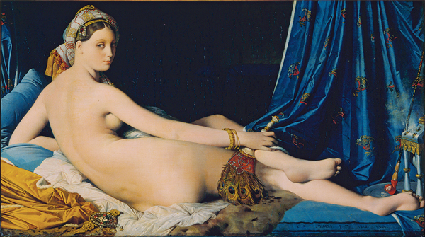 ​   The elongated limbs and torso of Ingres's Grande Odalisque can be linked to which earlier artist and style? A)  David, Neoclassicism B)  Watteau, Rococo C)  Raphael, Renaissance D)  Parmigianino, Mannerism