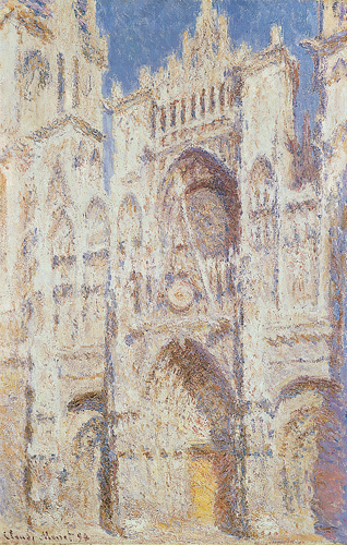 <strong> The cathedral that is the subject of Monet's series of paintings showing the effects of light is located in which city?</strong> A) Amiens B) Rouen C) Chartres D) Reims
