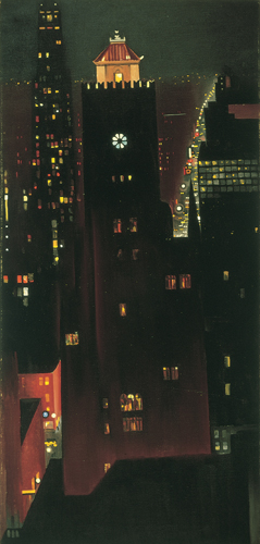 <strong> Who is the Precisionist painter of New York, Night ?</strong> A) Charles Demuth B) Edward Hopper C) Georgia O'Keeffe D) Paul Strand