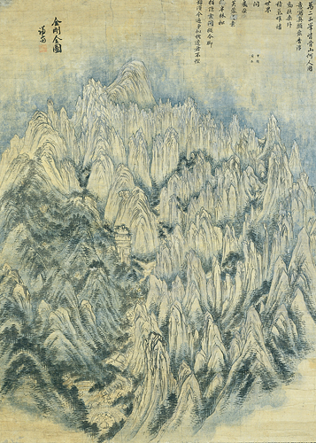 <strong> Which Korean artist painted Geumgangsan ?</strong> A) Shitao B) Lang Shining C) Song Su-Nam D) Jeong Seon