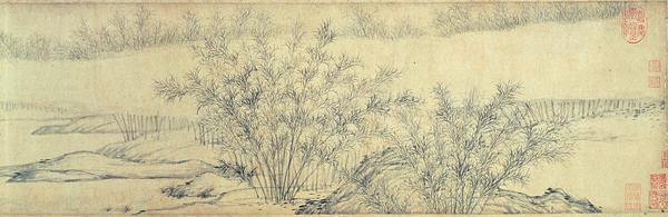 <strong> What is the function of the red seal impressions seen on many Chinese paintings?</strong> A) Provide title and date of the original work B) Serve as captions and labels for the image C) Outline the literary works that inspired the image D) Identify all artists and owners