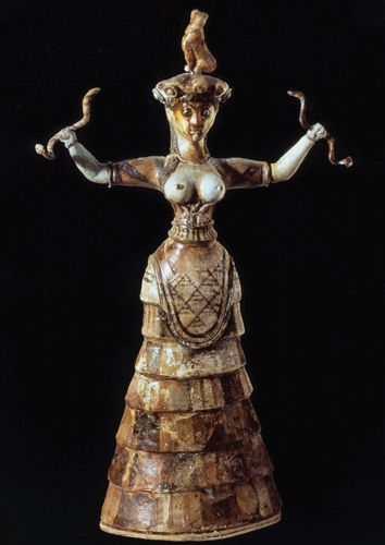 <strong> Which culture produced this figure?</strong> A) Mycenaean B) Cycladic C) Cretan D) Minoan
