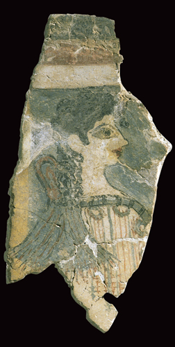 <strong> Which earlier culture(s) also followed the drawing convention of a frontal eye in a profile head for a human figure?</strong> A) Paleolithic B) Mesopotamia and Egypt C) Paleolithic and Neolithic D) Egypt