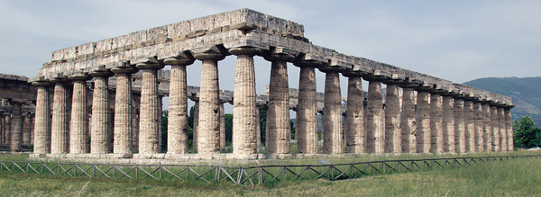 ​   What is the name and location of this monument? A)  Temple of Apollo at Didyma B)  Basilica at Paestum C)  Temple of Aphaia on Aegina D)  Temple of Zeus at Olympia