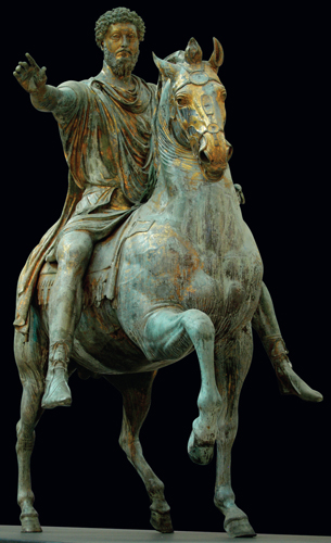 <strong> Who is depicted in this equestrian portrait?</strong> A) Trajan B) Constantine C) Marcus Aurelius D) Antoninus Pius