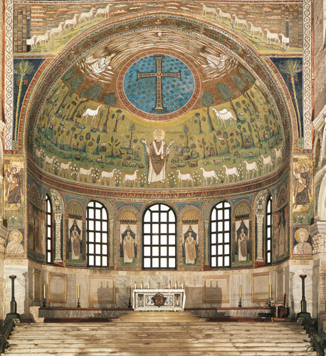 <strong> This is the apse of which Byzantine-era church?</strong> A) Monastery of Saint Catherine, Sinai B) Cathedral of Monreale, Italy C) Church of Christ in Chora, Constantinople D) Sant'Apollinare in Classe, Ravenna