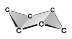 The actual structure of the ring structure in a hexose can be drawn as shown below.  