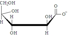 Examine the following structures.   Fill in the blanks with the appropriate term from the list below.  arabinose idose fructose -Oxidation of ______________________ would produce  