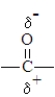 The polarity of a carbonyl group can be depicted as:  