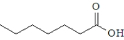The IUPAC name for the following compound is octanoic acid.  