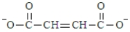 In the citric acid cycle that occurs in cells, the fumarate ion (shown below) is hydrated in the presence of an enzyme. For this reaction, only one product is possible.  