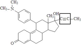 Consider the following molecule of the birth control drug known as RU 486.   Fill in the blanks with the appropriate term from the list below.  alkane cycloalkane alkene cycloalkene alkyne aromatic haloalkane -The functional group enclosed in the square is a(n)_________________________.  