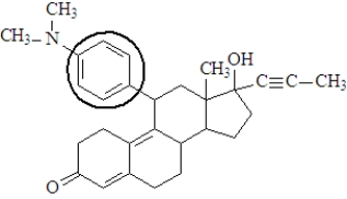 Consider the following molecule of the birth control drug known as RU 486.   Fill in the blanks with the appropriate term from the list below.  alkane cycloalkane alkene cycloalkene alkyne aromatic haloalkane -The functional group enclosed in the circle is a(n)_____________________.  