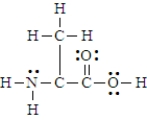 Below is the structure for the amino acid alanine.   Alanine can undergo an internal acid-base reaction.   In this reaction, the -NH<sub>2</sub> group functions as a base.