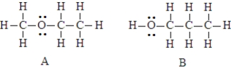 The two compounds below have the same molecular formula. One would expect A to have a higher boiling point than B.  