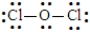 The Lewis structure for Cl<sub>2</sub>O could be written as:  
