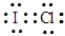 Which of the following is a correct electron dot formula for ICl? A)    B)    C)    D)    E)    F)   