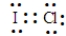 Which of the following is a correct electron dot formula for ICl? A)    B)    C)    D)    E)    F)   