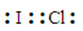 Which of the following is a correct electron dot formula for ICl? A)    B)    C)    D)    E)    F)   