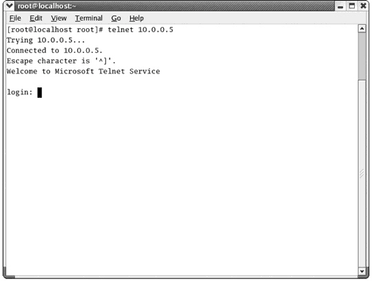   What application protocol is being used in the figure above? A)  TCP B)  Telnet C)  Ping D)  Traceroute
