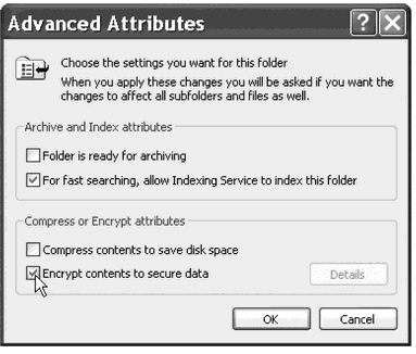  What form of encryption is being enabled in the figure above? A)  EFS B)  MPPE C)  DES D)  CFS