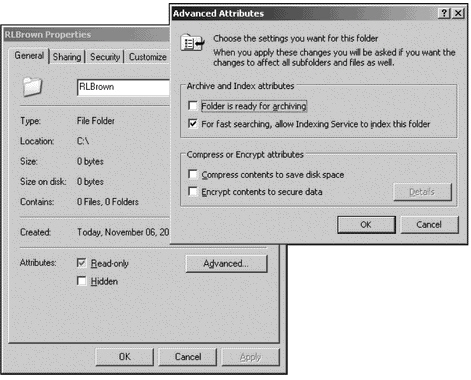   The figure above displays attributes of a folder on a(n)  ____ formatted disk in Windows Server 2003. A)  FAT32 B)  FAT C)  NTFS D)  NFS