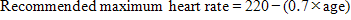 For health reasons people should limit their efforts, for instance, during sports, in order not to exceed a certain heartbeat frequency. For years, the relationship between a person's recommended maximum heart rate and the person's age was described by the following formula:   Recent research showed that this formula should be modified slightly. The new formula is as follows:   A newspaper article stated:  A result of the new formula is that the recommended maximum number of heart beats per minute for young people decreases slightly and for old people it increases slightly.  From which age onward does the recommended maximum heart rate increase as a result of the introduction of the new formula? Show your work.