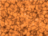   The above image is a __________ wavelength image of granulation in the ___________. A)  infrared, chromosphere B)  visual, photosphere C)  X-ray, corona D)  far-UV, chromosphere