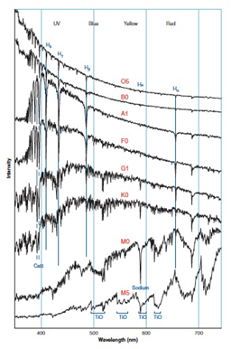   As shown in the spectra above, sodium is present in _________ spectral classes. A)  M0 B)  K0 C)  G1 D)  All of the other choices are correct.