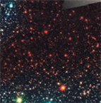     The image on the right indicates star formation that we cannot see in the wavelength band on the left. The image on the left is a/an __________ wavelength image of the ___________ wavelength image on the right. A)  radio, infrared B)  infrared, visual C)  visual, infrared D)  infrared, radio