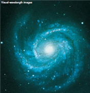   What is the orientation of the galaxy shown above relative to us on Earth? A)  edge-on B)  face-on C)  nearly edge-on D)  None of the other choices are correct.