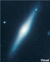   The galaxy shown above in visual wavelengths is an example of a/an _________-type. A)  lenticular (e.g., S0)  B)  spiral C)  elliptical D)  irregular