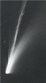 <strong>  Which tail in the above photo is the gas tail?</strong> A) the straight lined white tail B) the curved white tail C) both the straight and curved tails D) Neither because the photo does not show a gas tail. <div style=padding-top: 35px> 