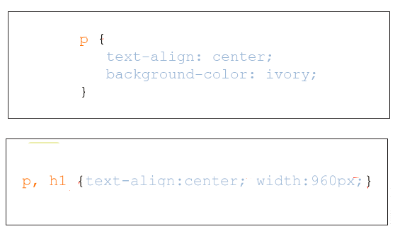   The figures above show _____ . A)  inline styles B)  inheritance C)  embedded styles D)  style rules