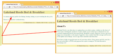   In the figure above, a(n)  ____ was used to obtain the consistent look and feel between the web pages. A)  inline stylesheet B)  embedded stylesheet C)  external stylesheet D)  W3C compliant stylesheet