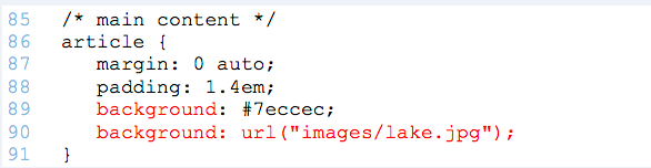    Referring to the figure above, what was added using the background property?