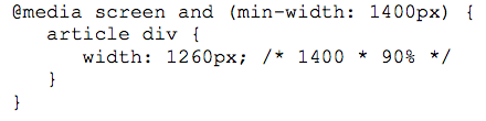   Referring to the figure above, what part of a responsive layout would this code accomplish? A)  create a small screen layout B)  add a sidebar C)  implement adaptive content D)  create a widescreen layout