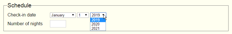   Referring to the figure above, the text  2021  was added using the __________ element. A)  select B)  option C)  input D)  textarea