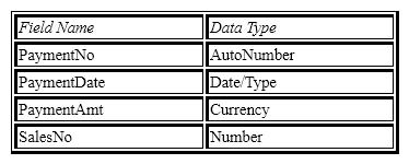 Anne Michael is working with the table shown below.  Explain what will happen when she works with the PaymentNo field in Datasheet View.    
