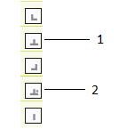   In the accompanying figure, the item marked 1 is the ____ tab. A)  decimal B)  bar C)  center D)  right