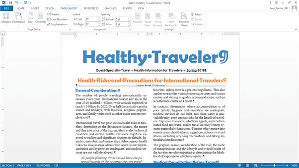   In the document shown in the accompanying figure, how many sections are visible on the screen? A)  1 B)  2 C)  3 D)  4